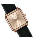 Montre Femme Gold Plaza en Cuir noire