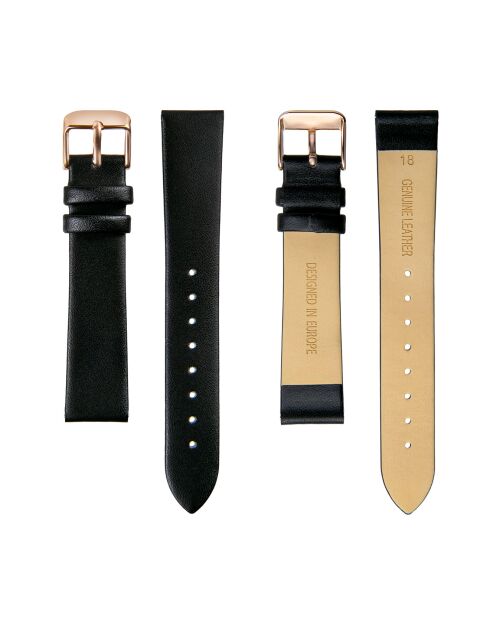 Montre Femme Gold Plaza en Cuir noire