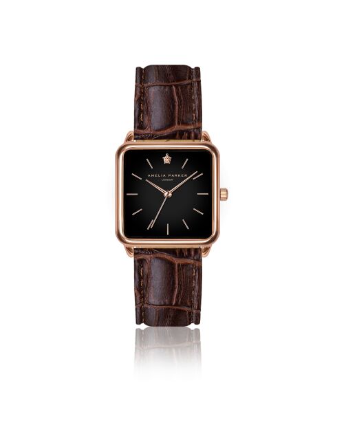 Montre Femme Night Plaza en Cuir marron