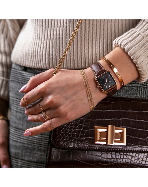 Montre Femme Night Plaza en Cuir marron