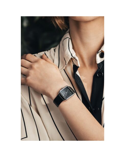 Montre Femme Night Voyage en Cuir noire