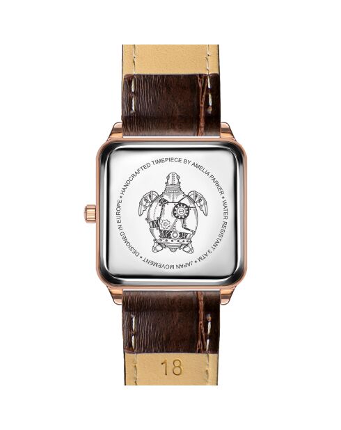 Montre Femme Bay en Cuir marron