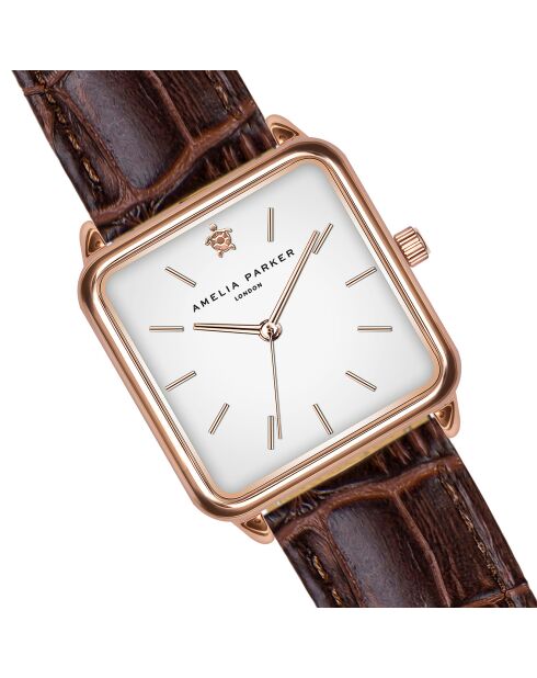 Montre Femme Bay en Cuir marron