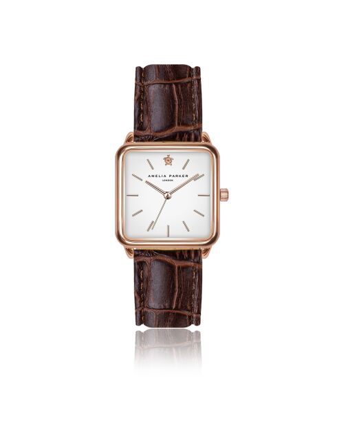 Montre Femme Bay en Cuir marron