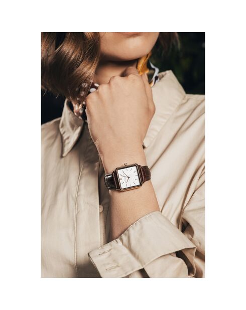 Montre Femme Bay en Cuir marron