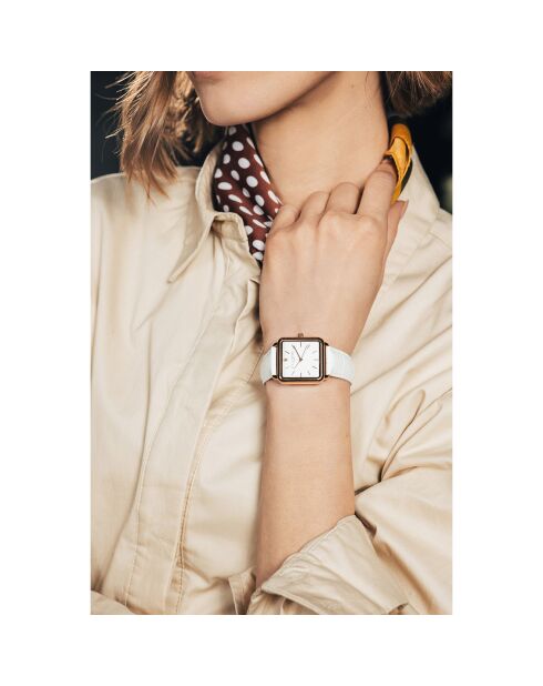 Montre Femme Bay en Cuir blanche