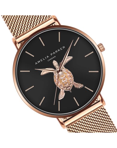 Montre Femme Sea Turtle en Acier rose doré