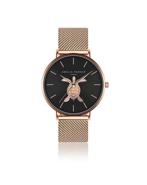 Montre Femme Sea Turtle en Acier rose doré