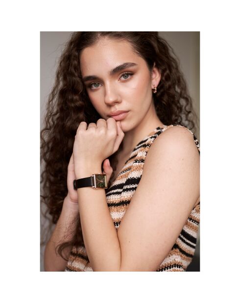 Montre Femme Joyful Journey en Cuir noire