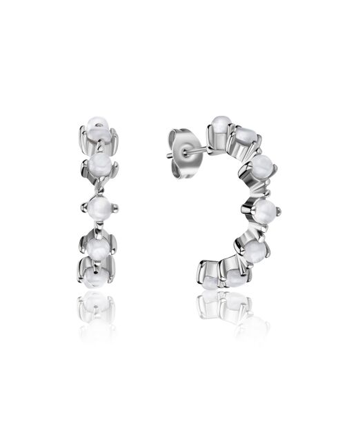 Boucles d'oreilles Wave argentées