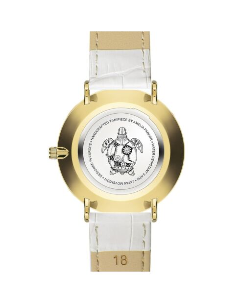 Montre Femme Pearl of the Sea en Cuir blanche