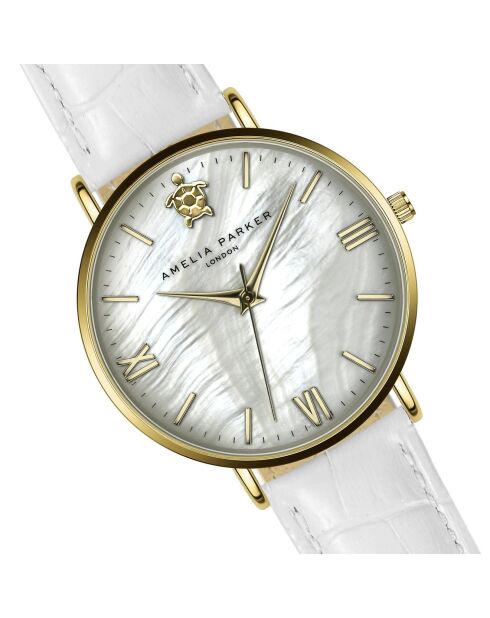 Montre Femme Pearl of the Sea en Cuir blanche