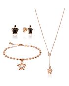 Parure Collier, Bracelet & Boucles d'Oreilles Wisdom rose doré