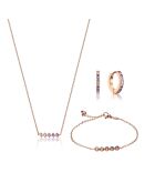 Parure Collier, Bracelet & Boucles d'Oreilles Butterfly Garden rose doré