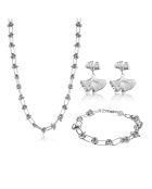 Parure Collier, Bracelet & Boucles d'Oreilles Nautia argentée
