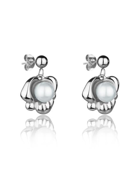 Parure Collier, Bracelet & Boucles d'Oreilles Pearl Nest argentée