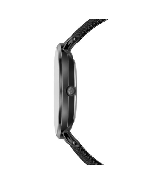 Set Montre Femme 2 Bracelets Jet Black en Acier & Cuir noir