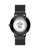 Set Montre Femme 2 Bracelets Jet Black en Acier & Cuir noir