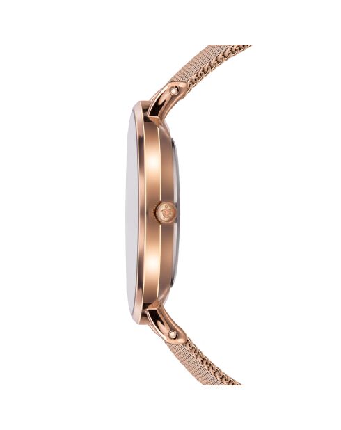 Set Montre Femme 2 Bracelets Coral en Acier & Cuir rose doré/noir