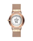 Set Montre Femme 2 Bracelets Coral en Acier & Cuir rose doré/noir