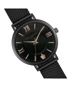 Set Montre Femme & Bracelet Petite Noir en Acier noir
