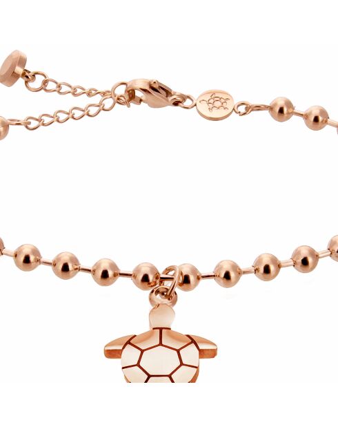 Set Montre Femme & Bracelet Petite Noir en Acier rose doré