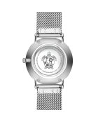 Set Montre Femme 2 Bracelets Grand Blanc en Acier & Cuir argenté/rose