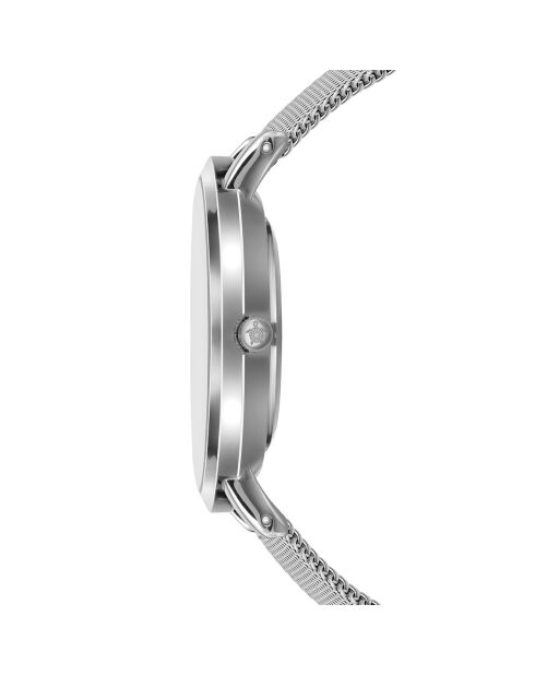 Set Montre Femme 2 Bracelets Grand Blanc en Acier & Cuir argenté/rose