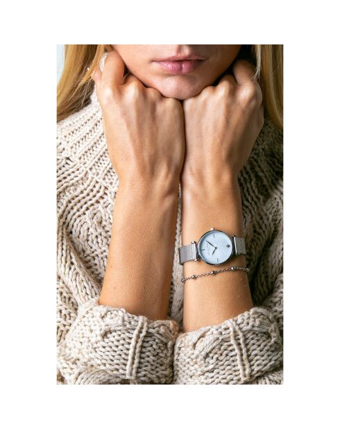 Set Montre Femme & Bracelet Plaza en Acier argenté