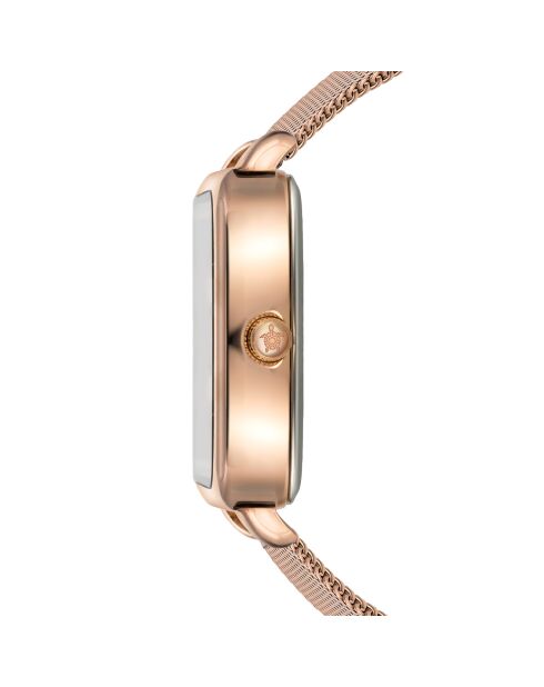 Set Montre Femme 2 Bracelets Gold Plaza en Acier & Cuir rose doré/noir