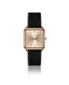 Set Montre Femme 2 Bracelets Gold Plaza en Acier & Cuir rose doré/noir