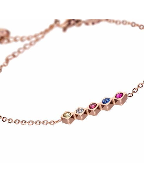 Set Montre Femme & Bracelet Gold Plaza en Acier rose doré