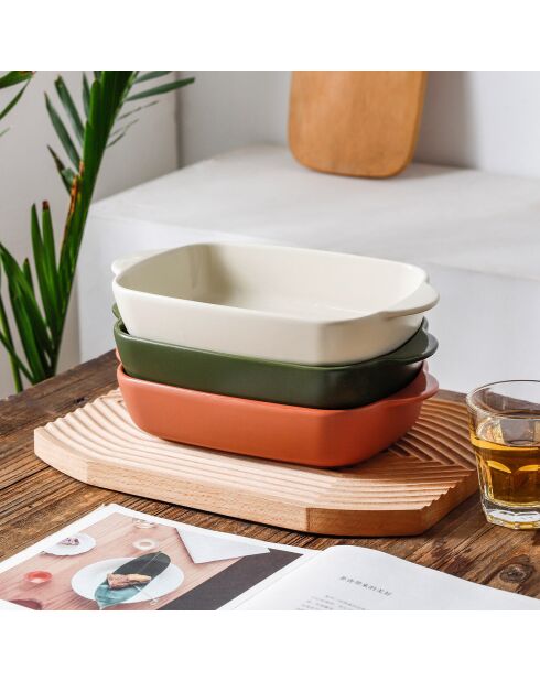 Plat À Four rectangle Octave beige - 22x13.5 cm