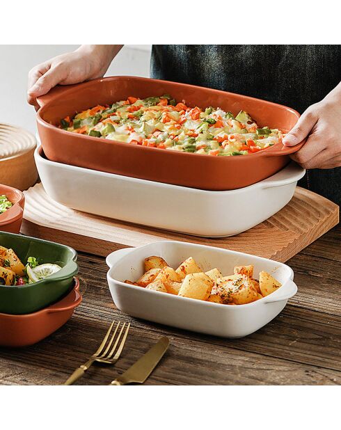 Plat À Four rectangle Octave beige - 22x13.5 cm