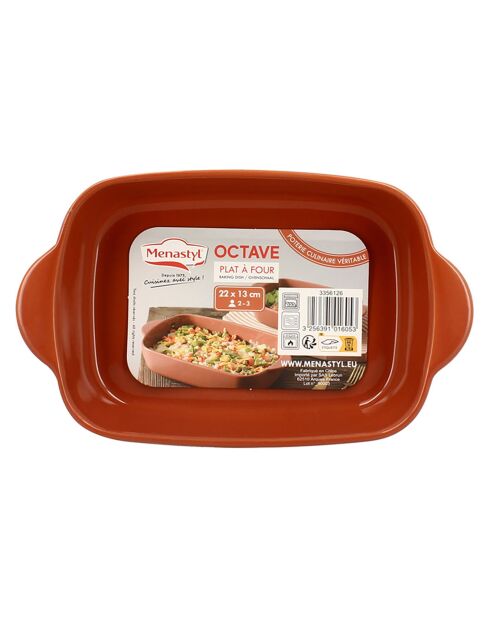 Plat À Four rectangle Octave terracotta - 22x13.5 cm