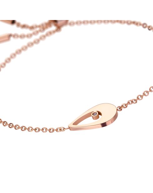 Set Montre Femme & Bracelet Vacation en Acier rose doré