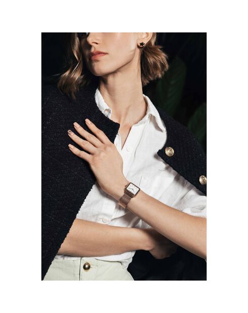 Set Montre Femme & Bracelet Bay en Acier rose doré