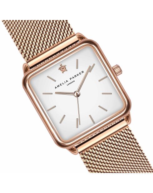 Set Montre Femme & Bracelet Bay en Acier rose doré
