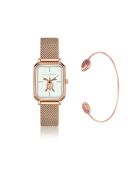 Set Montre Femme & Bracelet Serenity en Acier rose doré