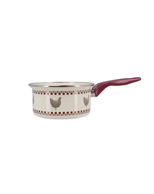 Beige/roter Kochtopf Gallina - D.16 cm