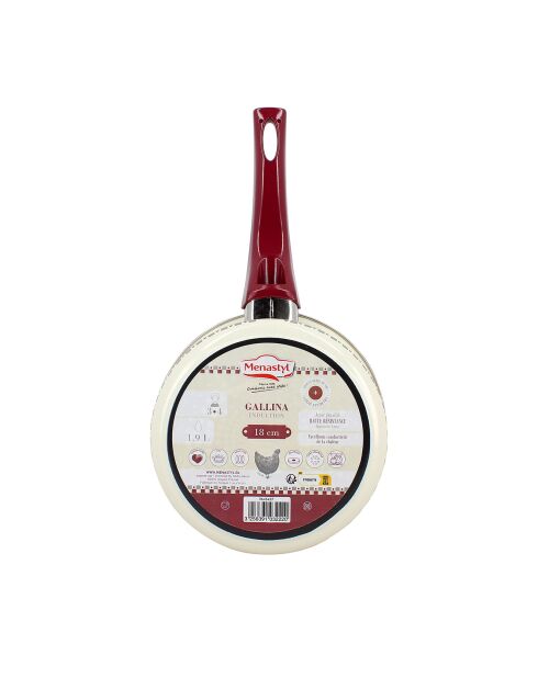Cacerola Gallina beige/roja - D.18 cm