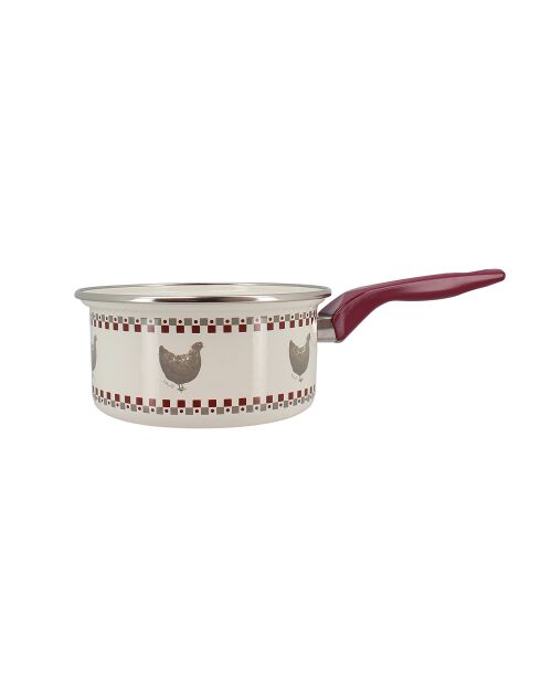Cacerola Gallina beige/roja - D.18 cm