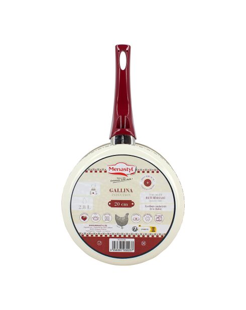 Casserole Gallina  beige/rouge - D.20 cm