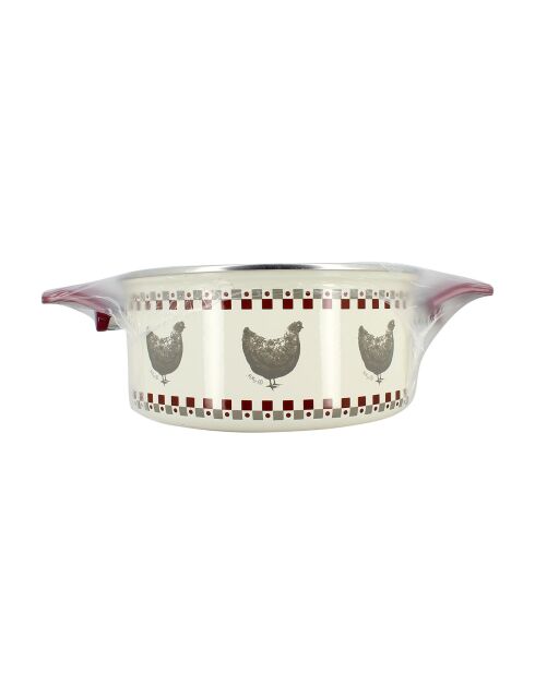 Olla Gallina beige/roja - D.24 cm