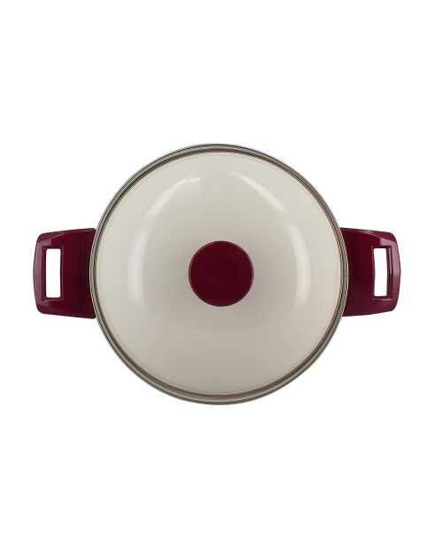 Olla Gallina beige/roja - D.24 cm