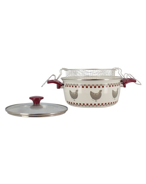 Gallina friteuse beige/rood - D.24 cm