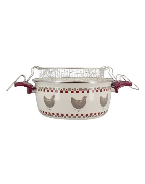 Gallina friteuse beige/rood - D.24 cm
