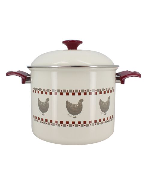 Vaso Gallina beige/rosso - D.24 cm
