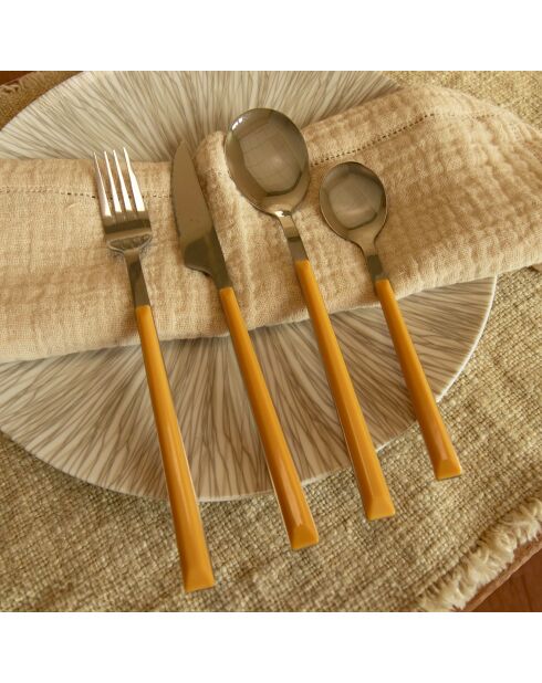6 Fourchettes de table Colorama safran - 21 cm