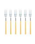 6 Fourchettes de table Colorama safran - 21 cm